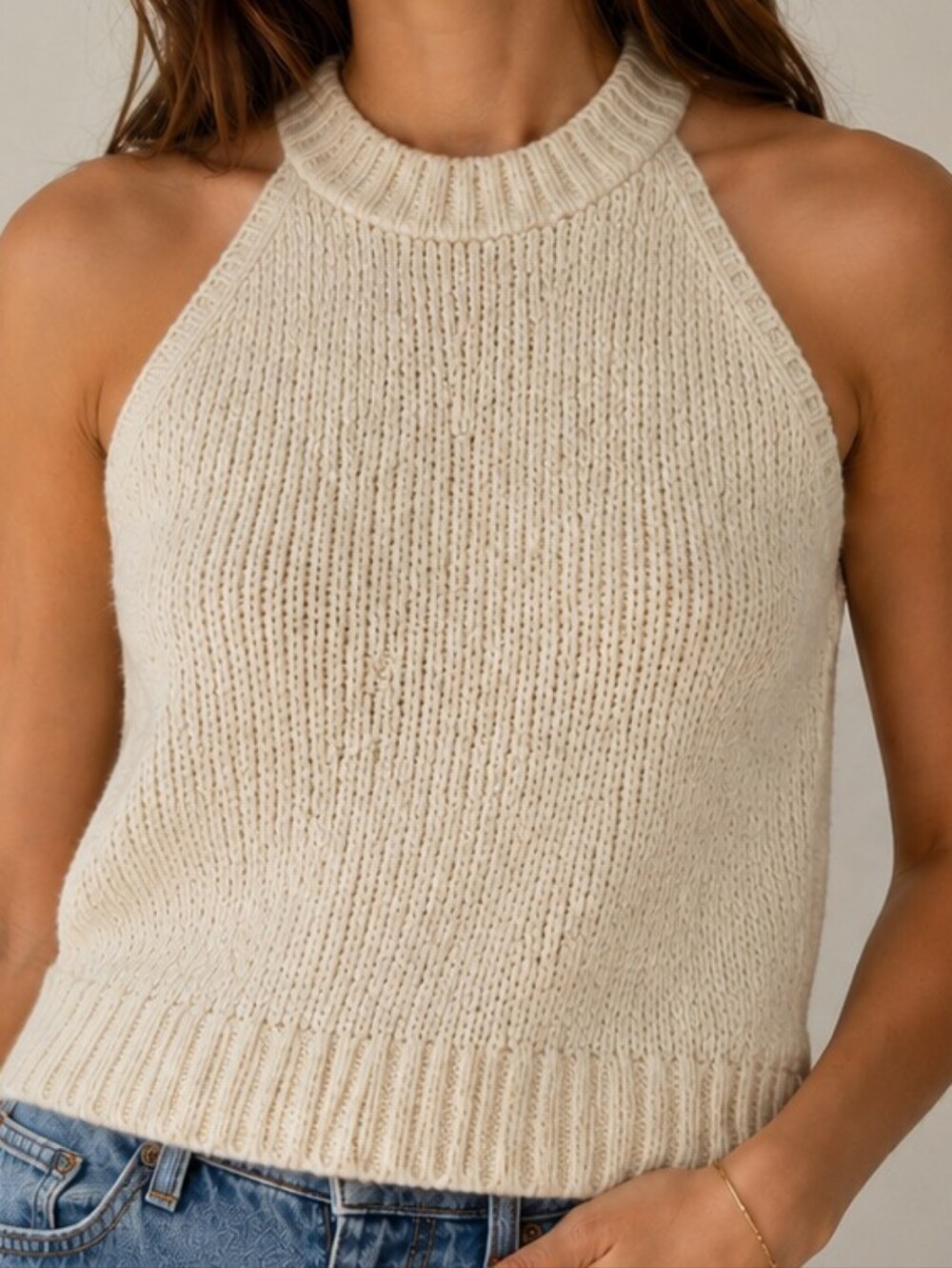 J. Crew Cream Textured Ribbed‎ Turtleneck Sweater